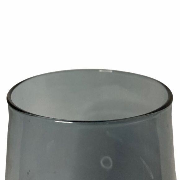 Mod Smokey Blue Glass Vase or Votive Candleholder - Picture 7 of 10